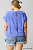 Linen Blend Drawstring Hem Tee