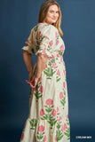Ivory Cotton  Floral Maxi Dress