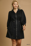 Luxe Drawstring Zip Up Dress