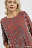 Velvet Burnout Swing Dress in Rose