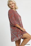 Velvet Burnout Swing Dress in Rose