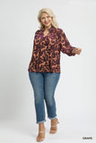 Purple Floral Velvet Burnout Top