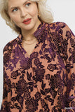 Purple Floral Velvet Burnout Top