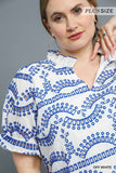 Eyelet Embroidered Top in Blue