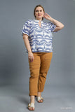 Eyelet Embroidered Top in Blue