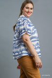 Eyelet Embroidered Top in Blue