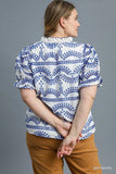 Eyelet Embroidered Top in Blue