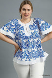 Eyelet Embroidered Peasant Top