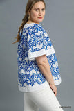 Eyelet Embroidered Peasant Top