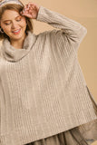 Ribbed Cowl Neck Top in Neutral