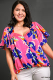 Pink & Blue Floral Sweet Heart Top *CLEARANCE*
