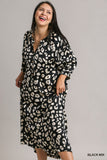 Animal Print Satin Button Maxi