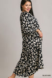 Animal Print Satin Button Maxi