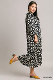 Animal Print Satin Button Maxi