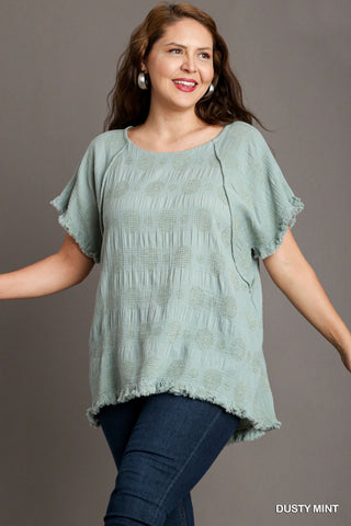Dotted Cotton Tee in Sage