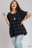 Dotted Cotton Tee in Navy