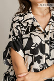 Two Tone Button Down Flow Top