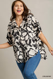 Two Tone Button Down Flow Top