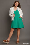 Cotton Gauze Tank Dress in Green