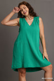 Cotton Gauze Tank Dress in Green