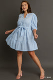 Blue & White Stripe Cotton Dress