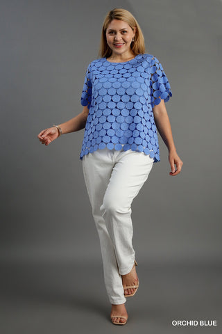Circle Dot Top in Orchid Blue