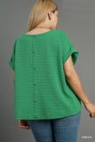 Textured Jacquard Top with Back Button Details