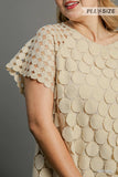Micro Dot Sleeve Cotton Top in Oat