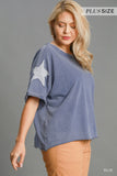 Star Patched Cotton Mineral Wash Tee