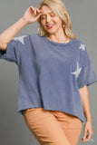 Star Patched Cotton Mineral Wash Tee