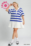 Royal Stripe Pleat Dress