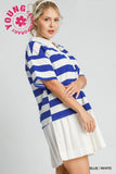 Royal Stripe Pleat Dress