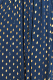 Midnight Blue and Gold Midi Dress