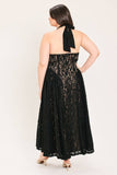Halter Lace Midi Dress
