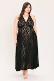 Halter Lace Midi Dress