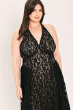 Halter Lace Midi Dress