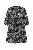Black & White Floral Tie Dress