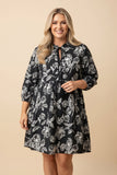 Black & White Floral Tie Dress