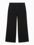 Black Wide Leg Crop Denim