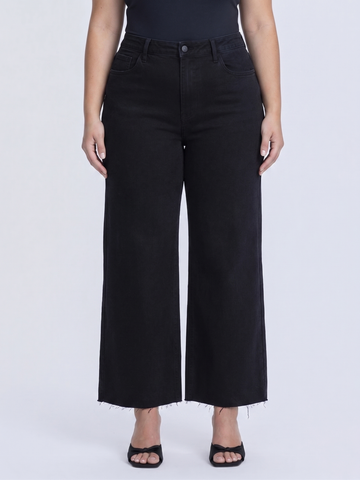 Black Wide Leg Crop Denim