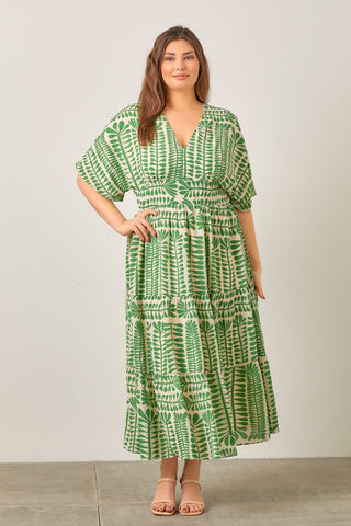 Leaf Pattern Maxi in Green