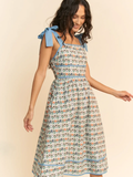 Kitty Cat Print Cotton Midi
