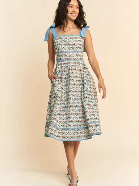 Kitty Cat Print Cotton Midi