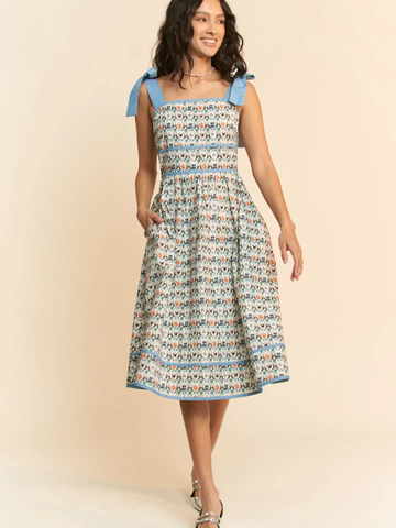 Kitty Cat Print Cotton Midi