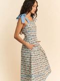 Kitty Cat Print Cotton Midi