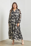Long Sleeve Ivory Floral Maxi Dress