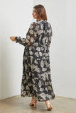 Long Sleeve Ivory Floral Maxi Dress