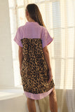 Animal & Stripe Twofer Shirt Dress