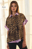 Stripe & Animal Print Twofer Top