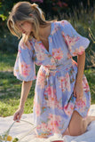 Periwinkle Floral & Eyelet Dress
